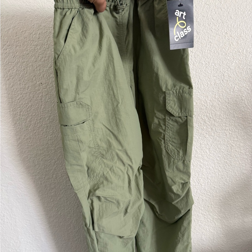 Art Class Sage Green Nylon Shorts